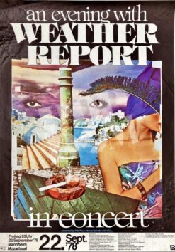 Weather Report -Concert Poster Konzertplakat 22.9.1978 Mannheim Mozartsaal