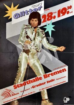 Glitter, Gary & Cracker Jack -Concert Poster- 28.9.1973 Bremen Stadthalle
