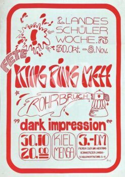 Kin Ping Meh & Rohrbruch Concert Poster- 30.10.1973 Kiel Mensa