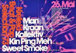 Krefeld Beat & Pop Selection73: Man, Kraan, Kollektiv, Kin Ping Meh, Sweet Smoke -Concert Poster- 26.5.1973 Krefeld