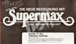 Supermax -Love Machine -Concert Poster- 14.3.1979 Offenbach Stadthalle