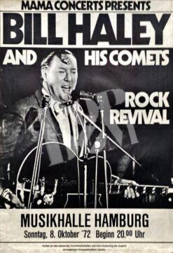Haley, Bill & His Comets -Concert Poster- 8.10.1972 Hamburg Musikhalle