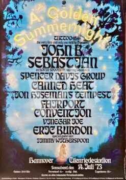 Golden Summernight: John B. Sebastian, Canned Heat, Eric Burdon -Concert Poster- 14.7.1973 Hannover