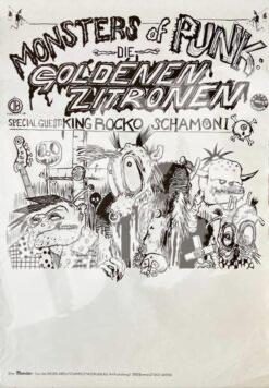 Monsters Of Punk: Goldenen Zitronen, Rocko Schamoni Konzert Plakat 1987 Tour Poster