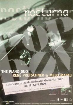 René Pretschner & Melo Mafali Konzertplakat - concert poster 12.4.2000 Musiktheater Gelsenkirchen