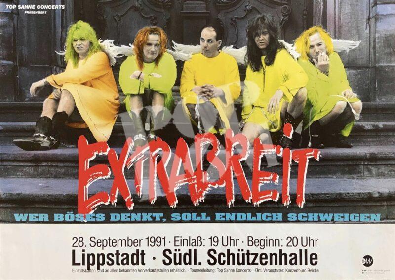 Extrabreit -Konzert Plakat Poster- 28.9.1991 Lippstadt Südliche Schützenhalle