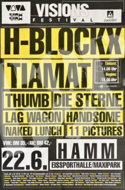 H Blockx, Tiamat, Thumb -Konzert-Plakat-Poster- 22.6.1997 Maxipark Hamm