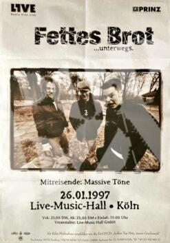 Fettes Brot & Massive Töne - Konzert Plakat Poster 26.1.1997 Live Music Hall Köln