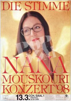 Nana Mouskouri -Konzert Plakat Concert Poster- 13.3.1998  CCH Hamburg