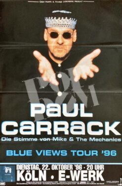 Paul Carrack - Mike & The Mechanics -Concert Poster Konzert Plakat- 22.11.1996 Köln E-Werk