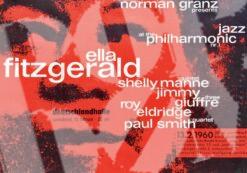 Jazz at Philharmonic Nr.1: Ella Fitzgerald & Paul Smith Quartet -concert poster Konzert Plakat- 13.2.1960 Deutschlandhalle Berlin