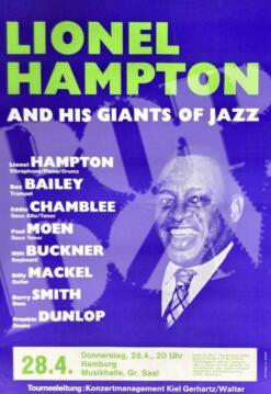 Lionel Hampton - concert poster Konzert Plakat 28.4.1977 Hamburg