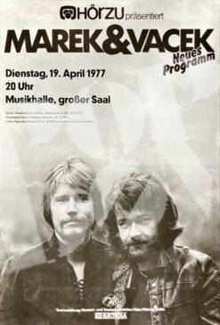 Marek & Vacek - Konzert Plakat concert poster 19.4.1977 Hamburg Musikhalle