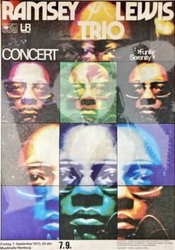 Ramsey Lewis Trio - Konzertplakat concert poster 7.9.1973 Hamburg Musikhalle