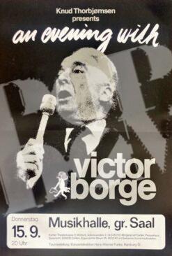 Victor Borge - Konzertplakat concert poster 15.9.1978 Hamburg Musikhalle