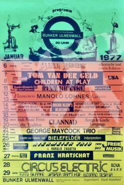 Bunker Ulmenwall Bielefeld Programm Januar 1977- Konzert Plakat concert poster