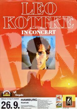 Leo Kottke - concert poster Konzertplakat 26.9.1979 Hamburg Musikhalle