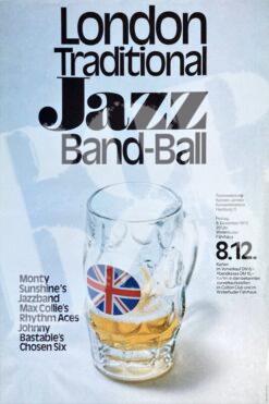 London Traditional Jazz Band Ball Monty Sunshine´s - Konzert Plakat concert poster 8.12.1972 Hamburg Winterhuder Fährhaus