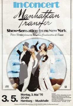 Manhattan Transfer, Peter Herbholzheimers Rhythm Combination - concertposter Konzertplakat 3.5.1976 Hamburg