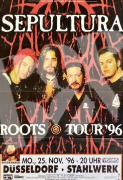 Sepultura - concert poster Konzertplakat 25.11.1996 Düsseldorf Stahlwerk