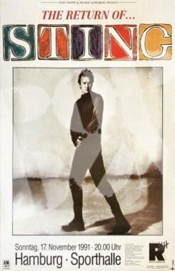 Sting (The Police) - concert poster Konzertplakat 17.11.1991 Hamburg Sporthalle