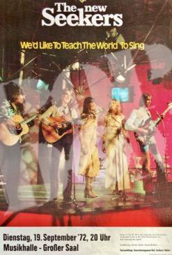 The New Seekers - concert poster Konzertplakat 19.9.1972 Hamburg Musikhalle