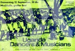 Uganda Dancers & Musicians - concert poster Konzertplakat 12.9.1968 Hamburg