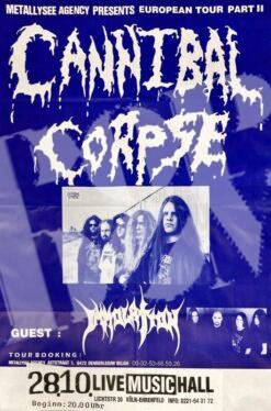 Cannibal Corpse, Immolation - concert poster Konzertplakat 28.10.1996 Köln