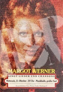 Margot Werner - Konzert Plakat Poster 22.10.1975 Hamburg