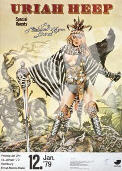 Uriah Heep - concert poster Konzertplakat 12.1.1979 Hamburg