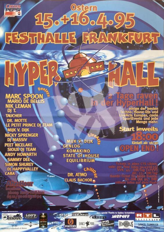 Marc Spoon, Dr. Motte - Konzertplakat concert poster 15.-16.4.1995 Festhalle Frankfurt