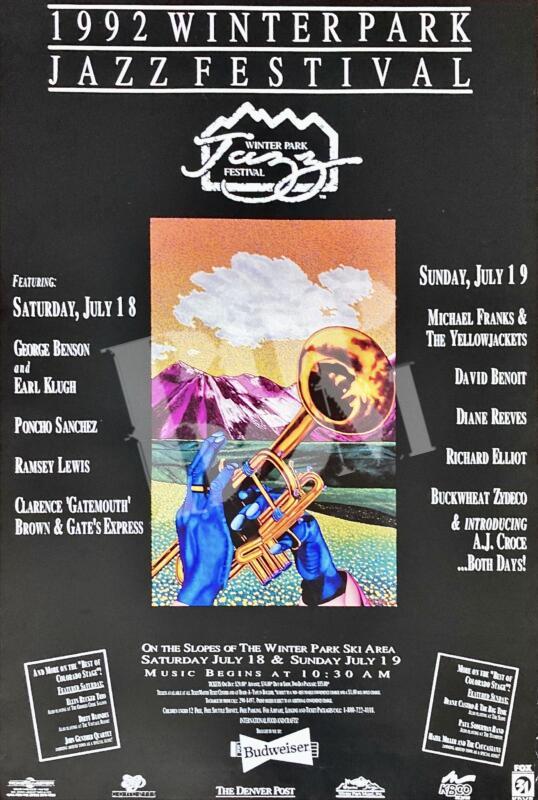 Winter Park Jazz Festival: George Benson, Ramsey Lewis - concert poster Konzertplakat 18.-19. July 1992 Colorado
