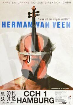 Herman van Veen - Konzert Plakat concert poster 30.11.-1.12.2001 CCH Hamburg