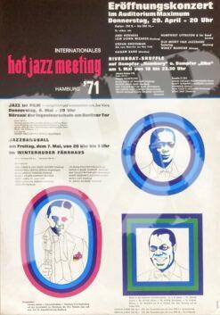 Hot Jazz Meeting- Humprey Lyttelton, Abbi Hübners Low Down Wizzards - Konzertplakat concert poster 7.5.1971 Winterhuder Fährhaus Hamburg
