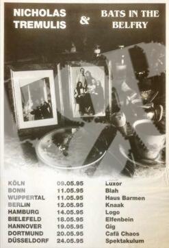 Nicholas Tremulis, Bat in the Belfry - Konzertplakat Tour Concertposter 11.5.1995 Blah Bonn