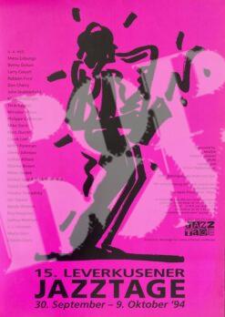 15. Leverkusener Jazztage: Manu Dibango, Don Cherry, Terje Rypdal - Konzertplakat concert poster 30.9.-9.10.1994