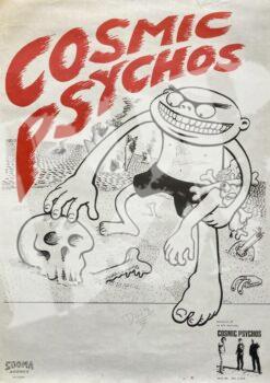 Cosmic Psychos - concert poster Konzert Plakat 1988 Tour - handsigned by the band
