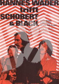 Hannes Wader + Schobert & Black - Konzert Plakat Tour Poster 1.-2.4.1971 Musikhalle Hamburg