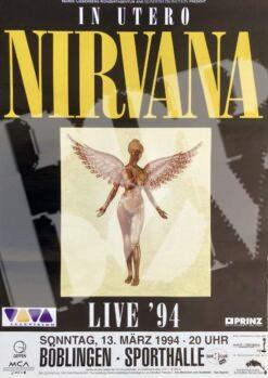 Nirvana - concert poster Konzert Plakat 13.3.1994 Böblingen Sporthalle