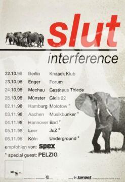 Slut, Pelzig - Konzertplakat concert poster 22.10.1998 Knaack Club Berlin