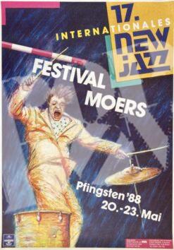 17. New Jazz Festival Moers: Femi Anikulapo Kuti - Konzertplakat concert poster 20.-23.5.1988