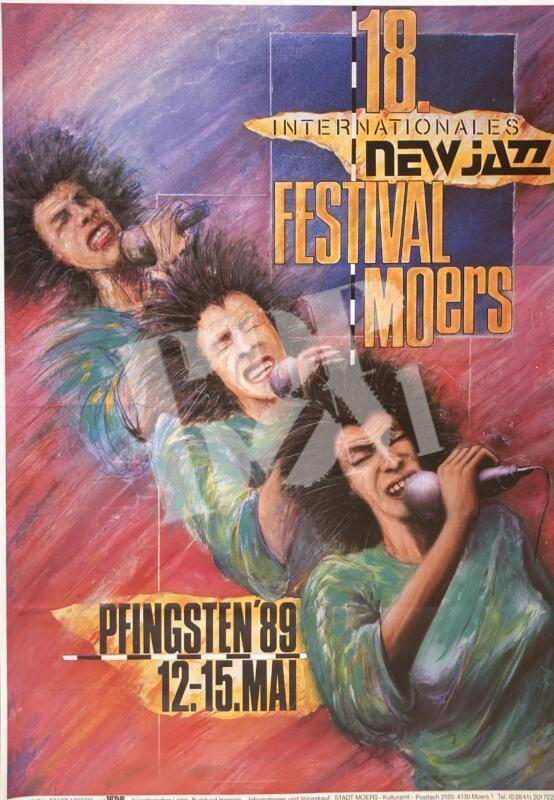 18. New Jazz Festival Moers: John Zorn & Naked City - concert poster Konzertplakat 12.-15.5.1989