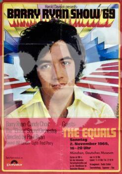Barry Ryan, The Equals - concert poster Konzertplakat 2.11.1969 Deutsches Museum München