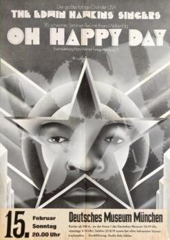 Edwin Hawkins´Singers OH HAPPY DAY - Konzertplakat concertposter 15.2.1970 Deutsches Museum München
