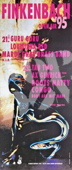 Finkenbach Open Air: Guru Guru, Lousiana Red, Tab Two - Konzert Plakat concert poster 21.7.1995