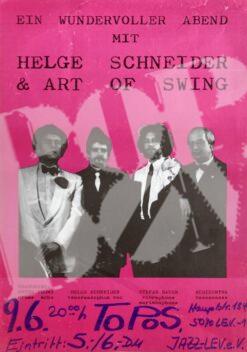 Helge Schneider & Art of Swing - Konzert Plakat Tour Poster 9.6.1984 Topos Leverkusen