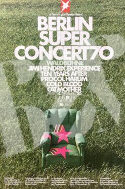 Jimi Hendrix, Procol Harum - Super Concert Konzertplakat concert poster 4.7.1970 Berlin