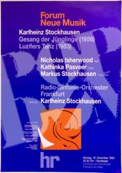 Karlheinz Stockhausen - concert poster Konzertplakat 18.12.1995 Funkhaus am Dornbusch Frankfurt