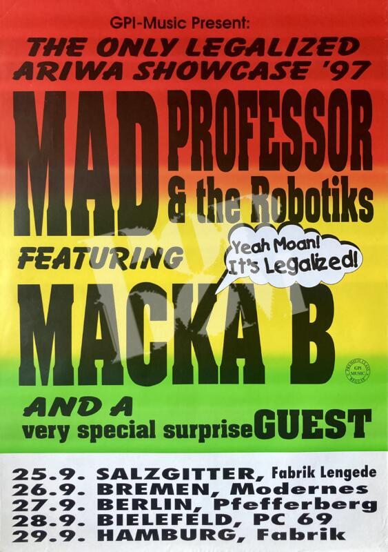 Mad Professor, Macka B - Konzertplakat concert poster 28.9.1997 PC 69 Bielefeld