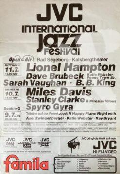 Miles Davis, B.B. King - Konzertplakat concert poster 9.-11.7.1984 Kalkbergtheater Bad Segeberg